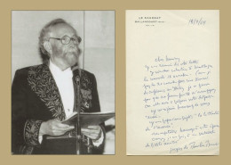 Jacques De Bourbon Busset (1912-2001) - Académicien - Lettre Autographe Signée + Photo - 1968 - Writers