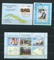 Cuba.  3 Blocks.  All USED - Blocs-feuillets