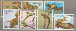 LAOS 1986 Reptiles Snakes Mi 929-935 MNH(**) #Fauna350-2 - Serpientes