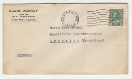 Globe Agency, Montreal Company Letter Cover Posted To Germany B200720* - Lettres & Documents