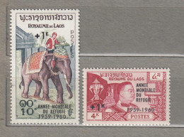 LAOS 1960 Elephant Overprinted Mi 103-104 MNH(**) #Fauna350-3 - Elefanten