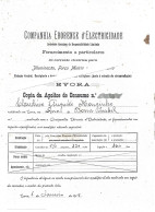 Companhia Eborense De Energia, Évora. Electricity Consumption Contract Nº. 58 Of 1918. Elektriciteitsverbruik Contractnr - Portogallo