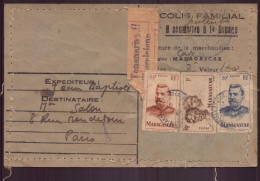 Madagascar, Colis Postal Familial, 1942 De Tananarivo Pour Paris ( Côte 27.90€ ) - Andere & Zonder Classificatie