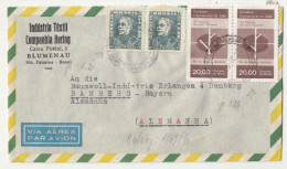 Industria Textil Companhia Hering, Blumenau Company Air-mail Letter Cover Posted 196? To Germany B200720* - Lettres & Documents