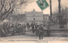 VIDAUBAN (Var) - La Mairie Et La Fontaine Monumentale - Voyagé (2 Scans) Mlle Marie Brun, 29 Rue Du Puy à Saint-Etienne - Vidauban