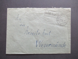 Alliierte Besetzung 15.4.1946 Tagesstempel Dillingen (Donau) Und Schwarzer Ra1 Gebühr Bezahlt - Emissioni Generali