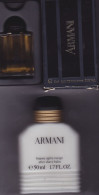 Lot 2 Miniature Vintage Parfum - Armani - EDT - Pleine Avec Boite 5 Ml + Baume Apres Rasage 50 Ml - Miniatures Hommes (avec Boite)