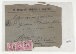 M. Mrazović, Odvjetnik U Zagrebu CUTOUT Of Company Letter Cover Posted Registered 188? B200720* - Croatie