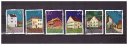 LIECHTENSTEIN   . N °  633 /  638  .  SERIE   BATIMENTS      OBLITEREE  .  SUPERBE . - Used Stamps