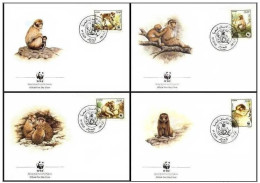 Algeria Algerie Alger 1988 WWF W.W.F. Barbary Macaque 4x FDC Monkey Fauna Monkeys - FDC