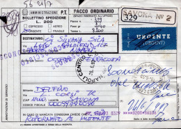 Italia (1991) - Bollettino Pacchi Urgente Da Savona Per Napoli - (oggetto Terracotta) - Destinatario Sconosciuto - Pacchi Postali