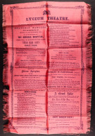 1865 LYCEUM THEATRE 'Shanghai Rangers' Silk Programme, Folded, Very Scarce. - Other & Unclassified