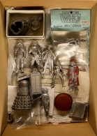 DR WHO - FINE ART METAL CASTINGS. Figures Include 2 Doctors, 1 Assistant, Tardis, K9, Dalek And Cyberman. Plinths For Jo - Other & Unclassified