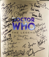 DR WHO - THE LEGEND SIGNED BOOK. Many Autographs With Include Tom Baker, Peter Davidson, Sophie Aldred, Sarah Sutton, Lo - Other & Unclassified