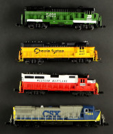 N GAUGE BACHMANN LOCOMOTIVES. Western Maryland #3796, CSX #7664, Chessie System B & O #4137 And Burlington Northern #549 - Other & Unclassified