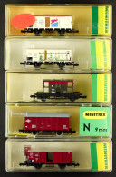 N GAUGE MINITRIX ENGINE AND ROLLING STOCK. N205 LMS Ivatt Class Engine (working, Unboxed) And The Following Wagons: 1365 - Other & Unclassified