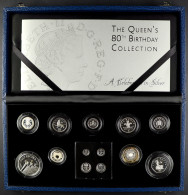 SILVER PROOF COINS British 2006Â 80th Birthday Of HM Queen Elizabeth II Collection Of 13 Silver Proof Coins, 9 Circulate - Otros & Sin Clasificación