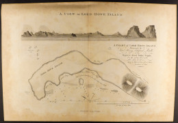 1789 MAP OF LORD HOWE ISLAND 'A View Of Lord Howe Island' Map Published By J. Stockdale. Overall Size Approx 42x29cm. - Autres & Non Classés