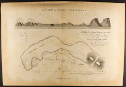 1789 MAP OF LORD HOWE ISLAND 'A View Of Lord Howe Island' Map Published By J. Stockdale. Overall Size Approx 42x29cm. - Sonstige & Ohne Zuordnung