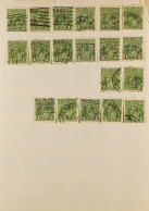 1916 - 1936 1D HEADS ACCUMULATION In An Album, All Used 1d Reds (350+), 1d Greens (750+) And 1d Violets (35), Cat Â£2000 - Other & Unclassified