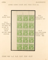 1924-25 1d Sage-green Head No Watermark (SG 83) MINT RECONSTRUCTION Of The Four Corner Blocks Of 15 Making The Left Pane - Otros & Sin Clasificación