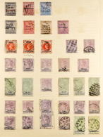 1885 - 1897 COLLECTION Of Used Stamps On Pages, Note 1885-87 Set To 6d, Also Various Forgeries Identified (16 Examples,  - Sonstige & Ohne Zuordnung