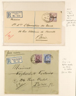 1865-1921 COLLECTION WITH COVERS In Hingeless Mounts On Pages, Includes 1885-88 12pi On 2s6d (x3) Used, 1887-96 4pi On 1 - Brits-Levant