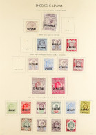 1885 - 1921 MINT COLLECTION Of 48 Stamps On Album Pages, Note Turkish Currency 1885-88 40pa On 2Â½d & 12pi On 2s6d, 1887 - British Levant