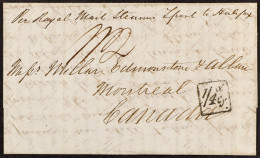 1842 (17th Sept) Entire Letter From Glasgow To Montreal, Lower Canada, Carried Unpaid Out Of Liverpool By Cunard Line â€ - Other & Unclassified