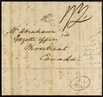 1845 (20th May) Entire Letter From Liverpool To Montreal, Canada, Carried Unpaid Out Of Liverpool By Cunard Line â€˜Camb - Sonstige & Ohne Zuordnung