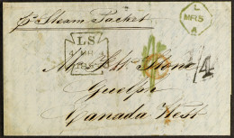 1853 (4th March) Entire Letter From London To Guelph, Canada West, Posted Unpaid And Carried Out Of Liverpool By Cunard  - Andere & Zonder Classificatie