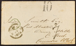 1854 (5th July) Envelope From London To Dawn Mills, Canada West, Posted Unpaid And Carried Out Of Liverpool By Cunard Li - Autres & Non Classés