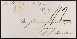 1847 (18th August) Entire Letter From London To Sydney, Cape Breton Island, Posted Unpaid And Carried Out Of Liverpool B - Sonstige & Ohne Zuordnung