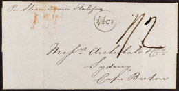 1847 (18th August) Entire Letter From London To Sydney, Cape Breton Island, Posted Unpaid And Carried Out Of Liverpool B - Other & Unclassified