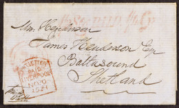 1852 (30th October) Entire Letter From Quebec, Canada East, With H/s â€˜Â½ Stg. PAID Â¼ Cy.â€™ (Arnell A14) A Little Fai - Other & Unclassified