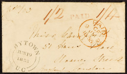 1855 (19th June) Envelope From Bytown, Canada West, To London, England, With H/s â€˜PAIDâ€™ In Red, With M/s â€˜1/2â€™ A - Andere & Zonder Classificatie