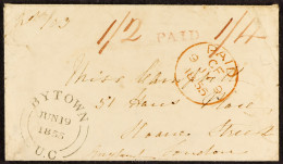 1855 (19th June) Envelope From Bytown, Canada West, To London, England, With H/s â€˜PAIDâ€™ In Red, With M/s â€˜1/2â€™ A - Other & Unclassified