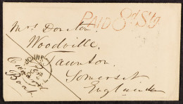 1864 (17th October) Envelope From St. Johnâ€™s, Quebec, To Taunton, Devon, With H/s â€˜PAID 8d Stg.â€™ Arnell D01, In Re - Other & Unclassified