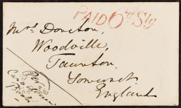 1864 (4th November) Envelope From St. Johnâ€™s, Quebec, To Taunton, Devon, With H/s â€˜PAID 6d Stg.â€™ Arnell E01a, In R - Andere & Zonder Classificatie