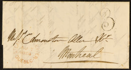 1854 ELS From New Liverpool To Montreal Bearing Fine Red 'STEAMBOAT LETTER QUEBEC' - Other & Unclassified