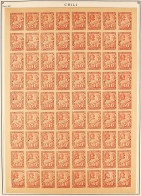 FOURNIER FORGERIES 1897 Postage Dues Sets In Two Complete Se-tenant Sheets Of 72, On Pages From The Fournier Album (2 Sh - Chili