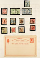 1866-1905 MOSTLY USED COLLECTION On Page, Includes 1866 3c (x2, Mint & Used), 1905 10b Ps Card Unused Etc. (14 Stamps &  - Danish West Indies