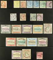 1858 - 1908 23 Used Stamps On Protective Page, Note GB 1858-60 1d Rose-red Cancelled 'A07' (SG Z1),  Also 1877-79 Wmk CC - Dominica (...-1978)