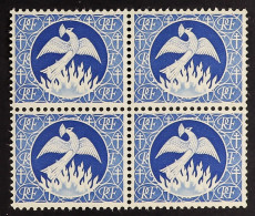 TIMBRES D'EPARGNE SAVING STAMPS 1945 (-) Blue Phoenix, Maury 701N, Superb Never Hinged Mint BLOCK Of 4, Very Fresh, Cat  - Other & Unclassified