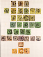 WURTTEMBERG 1851 - 1869 COLLECTION Of Used Stamps On Album Pages, Duplication (80+ Stamps) - Other & Unclassified