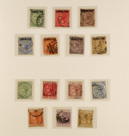 1886-1930 USED COLLECTION In Hingeless Mounts On Pages, Includes 1886 Opts Set, 1886-87 Set, 1889-96 Set, 1898 Set, 1903 - Gibraltar