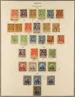 1881 - 1936 COLLECTION Of Chiefly Mint Stamps On Album Pages, In An Old Auction Folder, Looks Comprehensive With With Le - Haiti