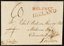 1790 (1 May) EL From Belfast To London Rated '4' Altered To '6' With Superb Black 'IRELAND'(45mm) And Red 'BELFAST'. Min - Sonstige & Ohne Zuordnung