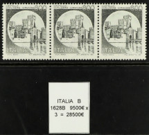 1980-92 600L Scaliger Castle Sirmione (as Sassone 1523) Variety 'PRINTED IN BLACK ONLY', Bolaffi 1628B, Strip Of Three N - Ohne Zuordnung