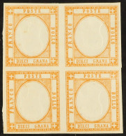 NEAPOLITAN PROVINCES 1861 2gr Orange Imperforate Proof Block Of Four With Inverted Head Vignette, CEI N.PR-27, Without G - Ohne Zuordnung